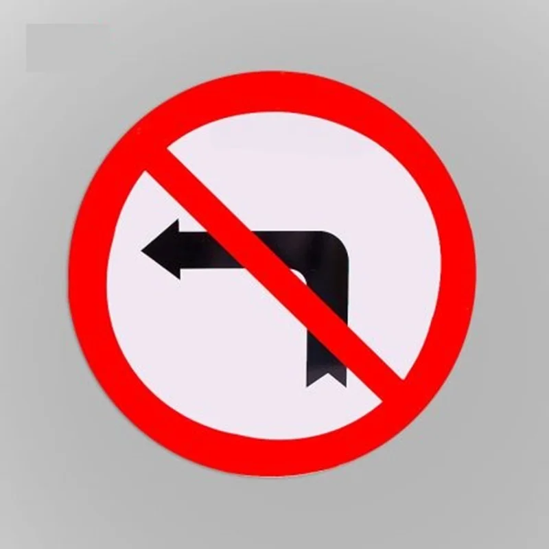 تابلو هشدار دهنده دایره فلزی شبرنگ گردش به چپ ممنوع